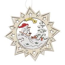 Load image into Gallery viewer, German Skiing Snowman Ornament

