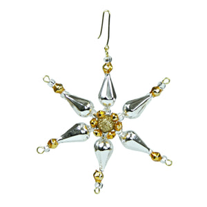 Czech Silver and Gold Star Ornament