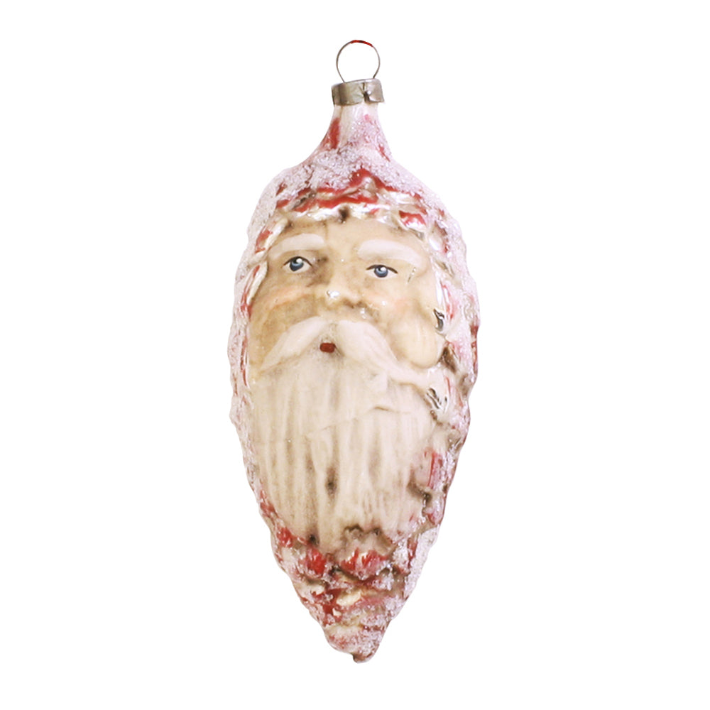 German Glass Pinecone Santa Ornament