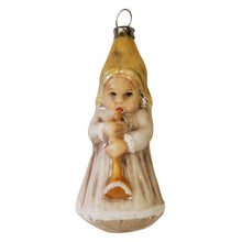 Load image into Gallery viewer, German Glass Angel with Trumpet Ornament
