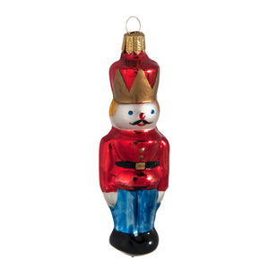 German Glass Toy Soldier Ornament