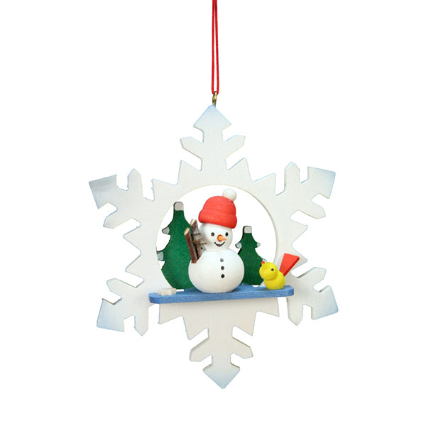 German Snowman with Snowflake Ornaments