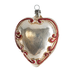 German glass heart Christmas ornament