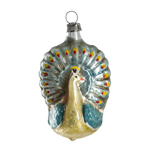 German Glass Peacock Ornament