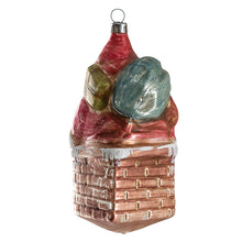 Load image into Gallery viewer, German Glass Santa in Chimney Ornament back
