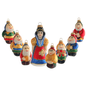 German Glass Snow White Ornament Set
