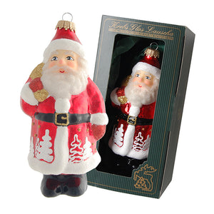 German Glass Santa Claus with Gold Pack