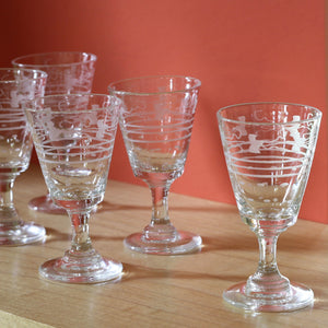 French Antique Crystal Aperitif Glasses – Set of 5