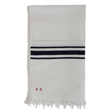 Load image into Gallery viewer, French Antique Table Runner – Blue Stripe
