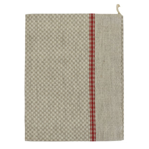 French Antique Kitchen Towel – Red/Sand