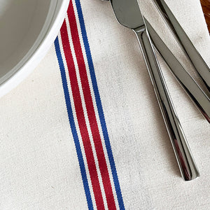 French Blue/Red Bistro Towel