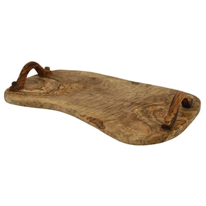 French Olive Wood Serving Tray with Handles